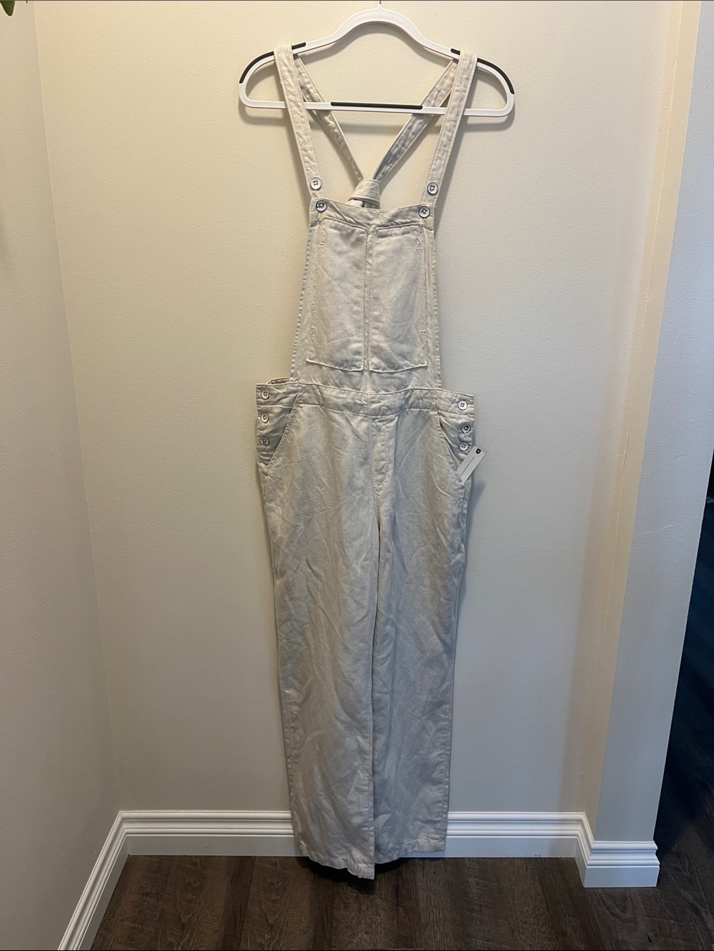 Anthropologie Light Cream Overalls